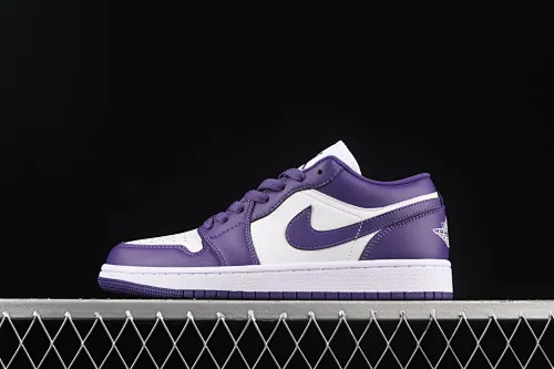 All categories Air Jordan Jordan series basketball shoes Air Jordan 1 Low Air Jordan AJ1 Low AJ1 Joe 1 white and purple low-top cultural leisure sports basketball shoes DC0774-500
